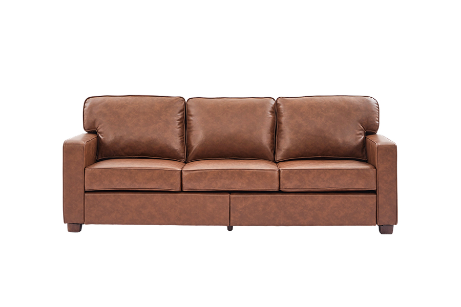 Sofá de couro sintético PU, cadeira (SF021-BR-S)/Loveseat (SF021-BR-M)/Sofá (SF021-BR-L)
